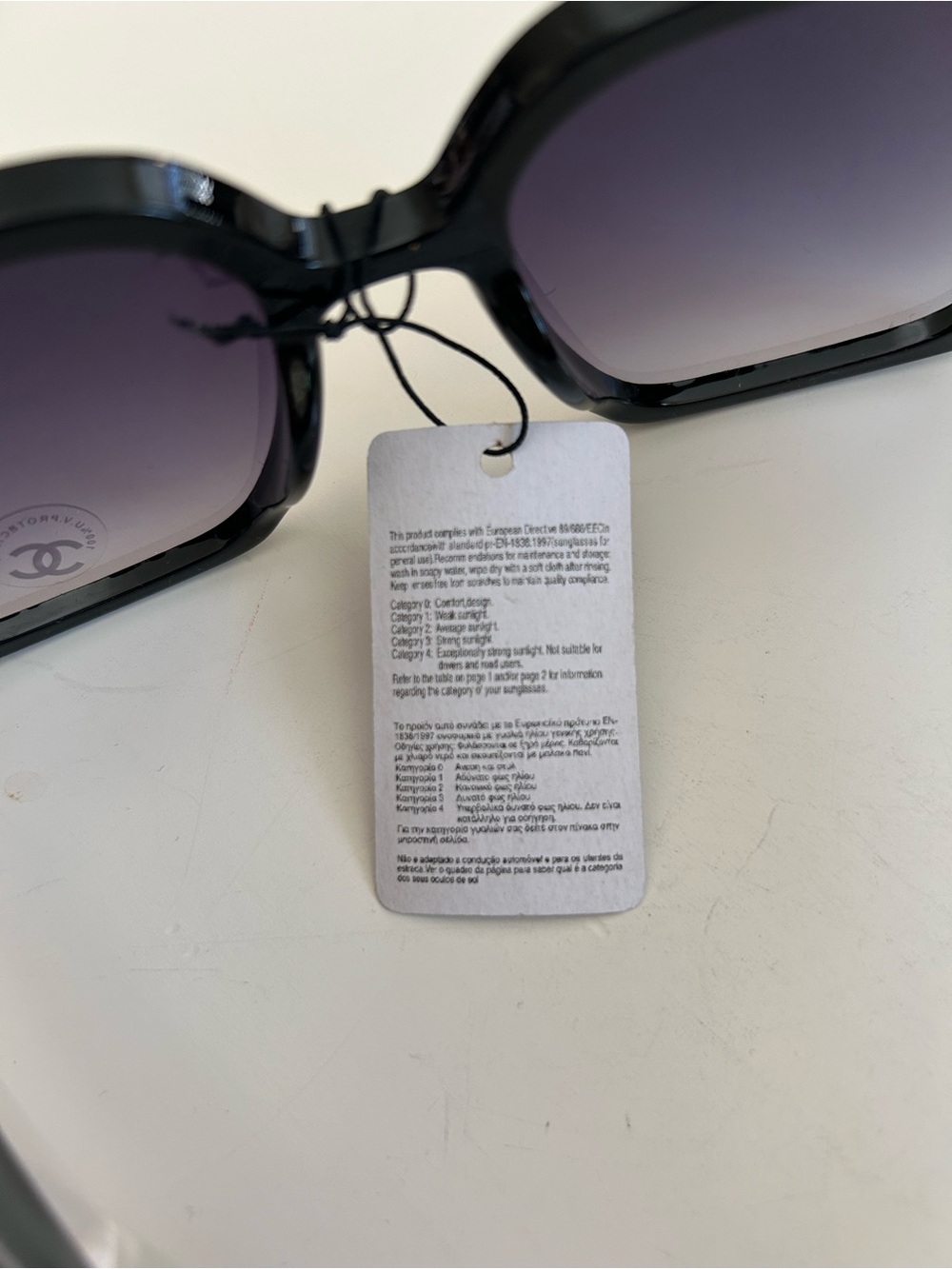 Black Sunglasses with Gold Trim and CC Logo - Picture 4 of 5